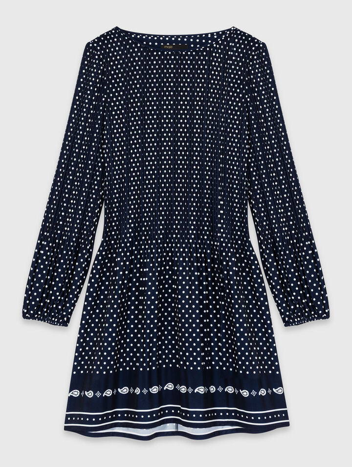 Vestido plisado estampado