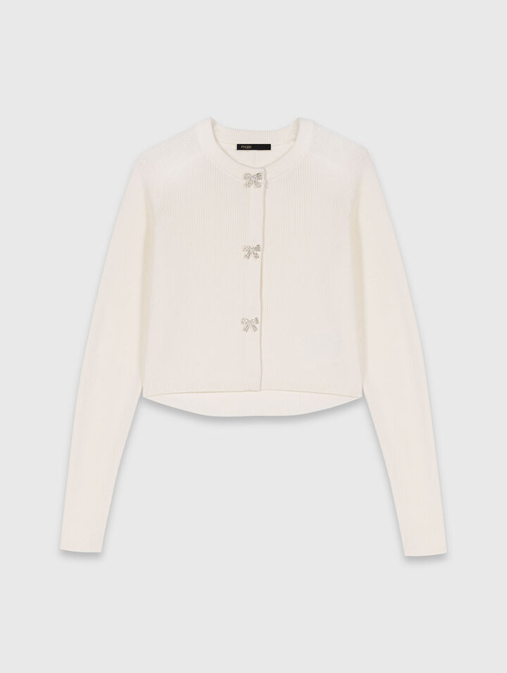 Cárdigan con botones lazo joya