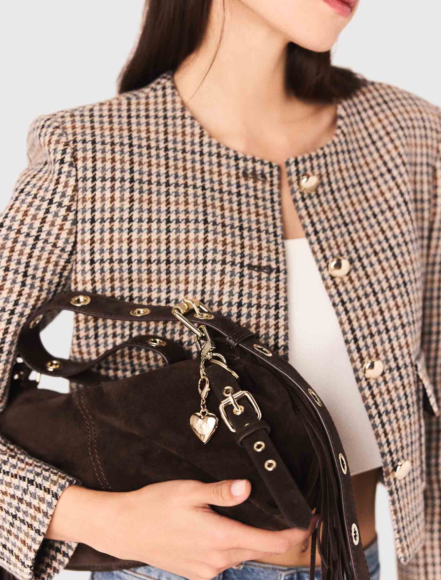 Chaqueta corta a cuadros