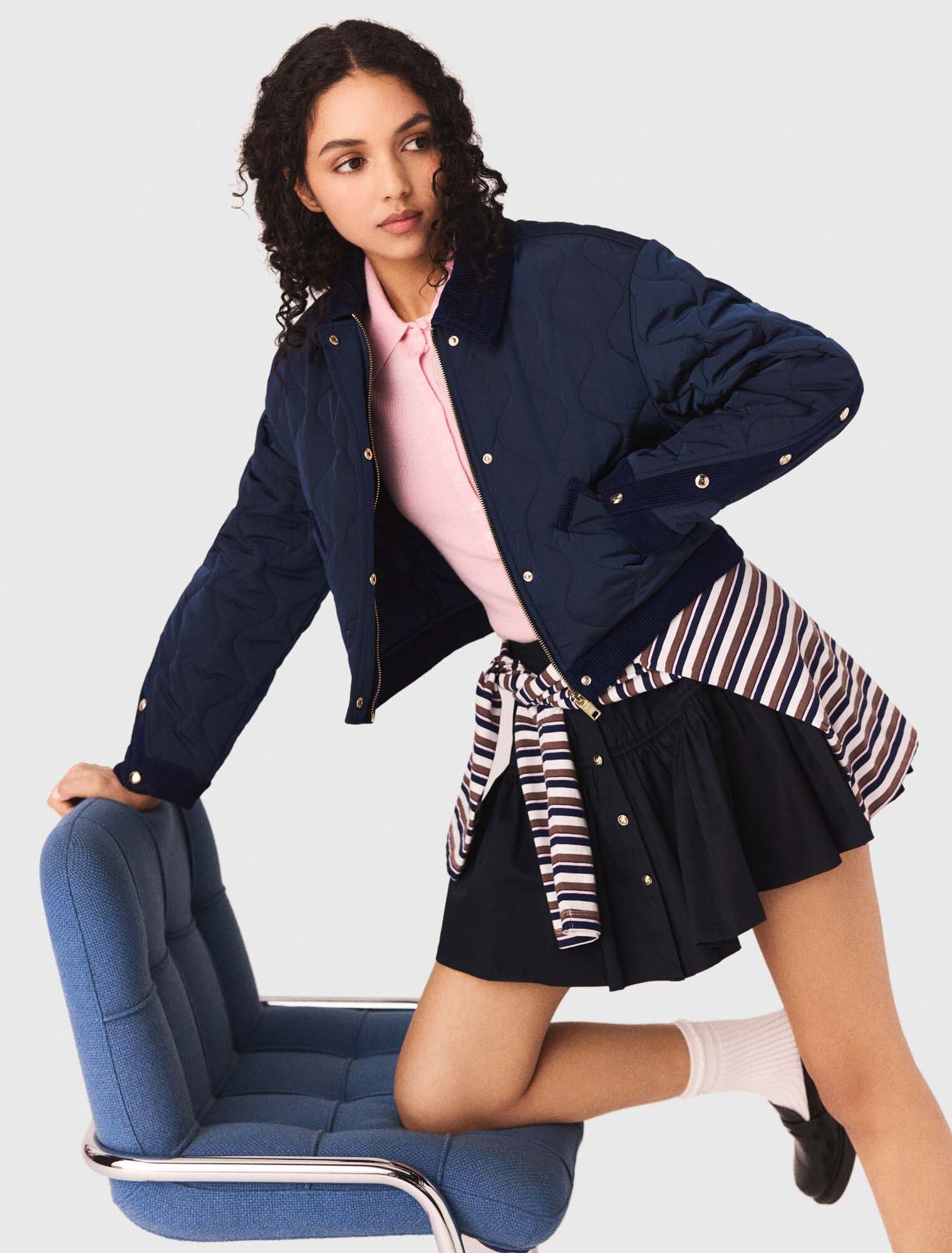 Cazadora acolchada con terciopelo