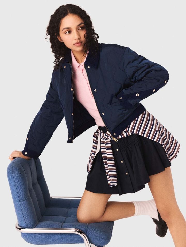 Cazadora acolchada con terciopelo