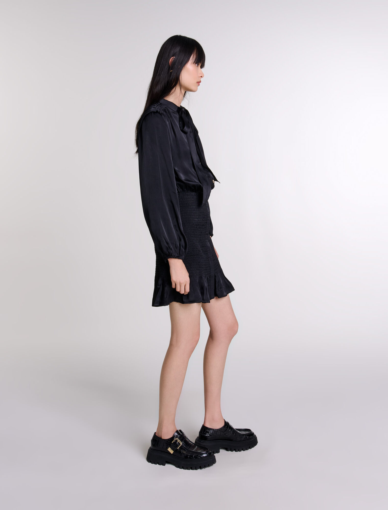 Vestido corto fruncido
