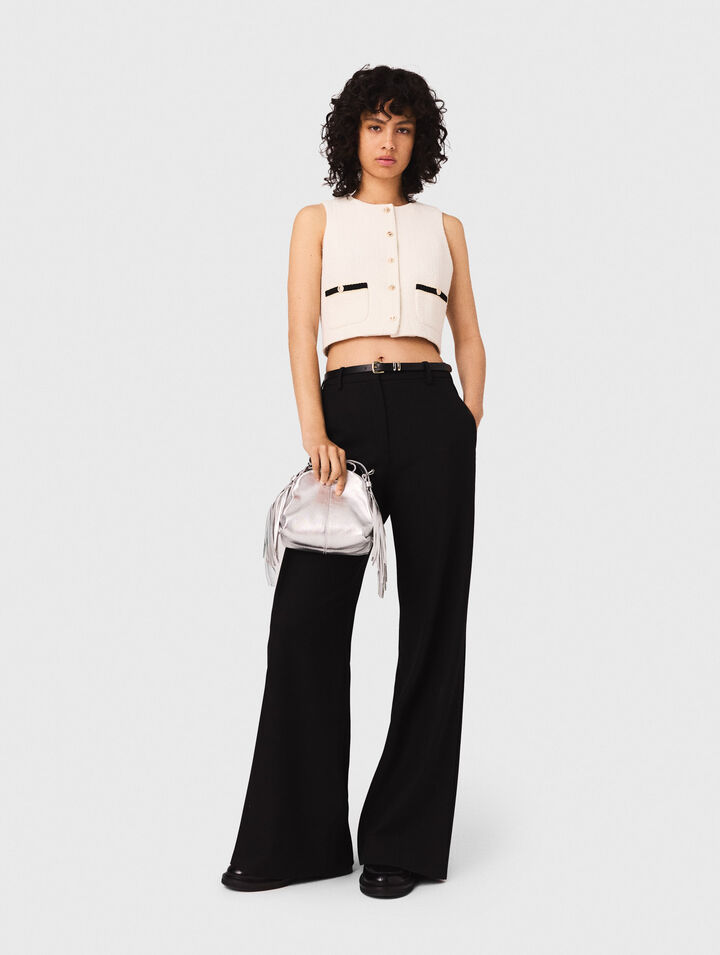 Top sin mangas de tweed lurex