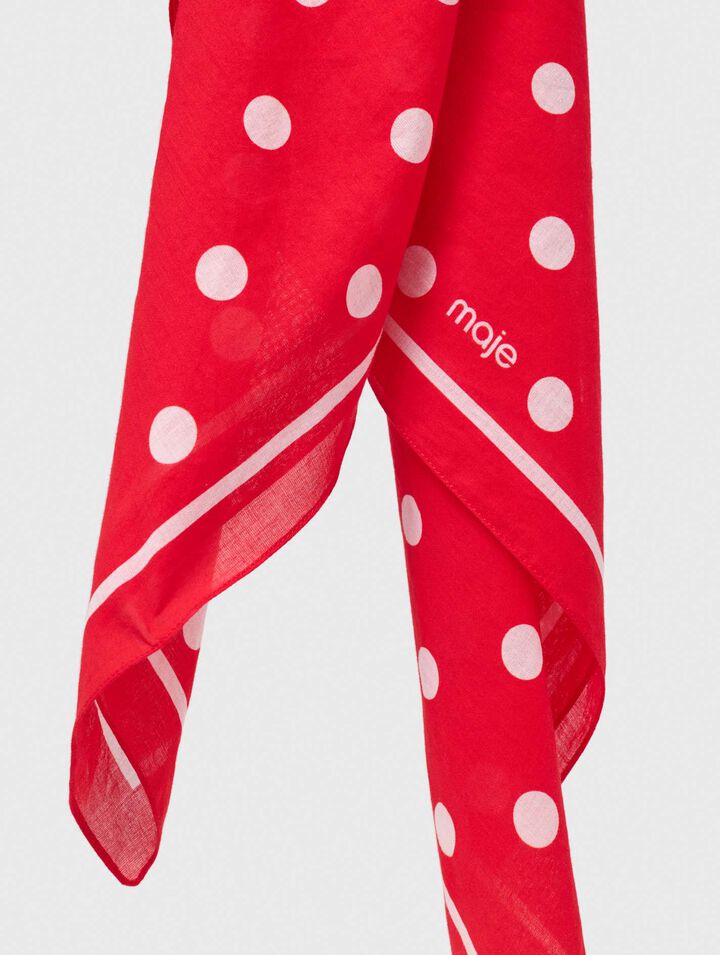 Bandana de algod&oacute;n con lunares