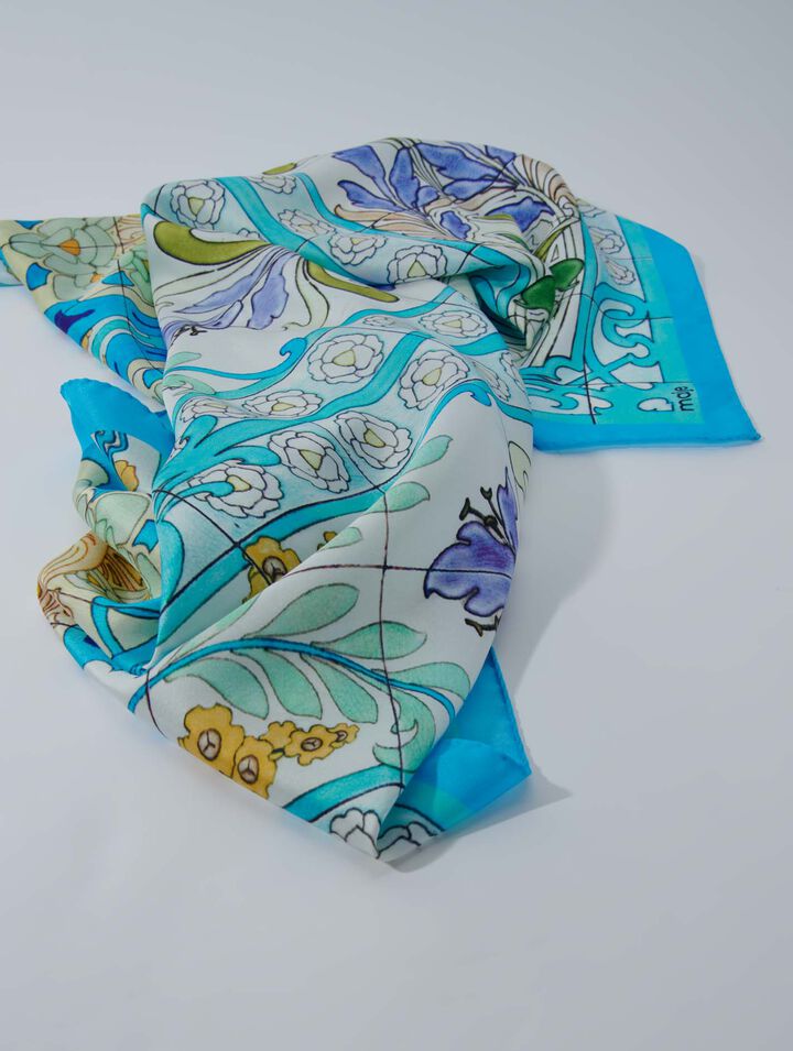 Pañuelo de seda estampado Mozaïque