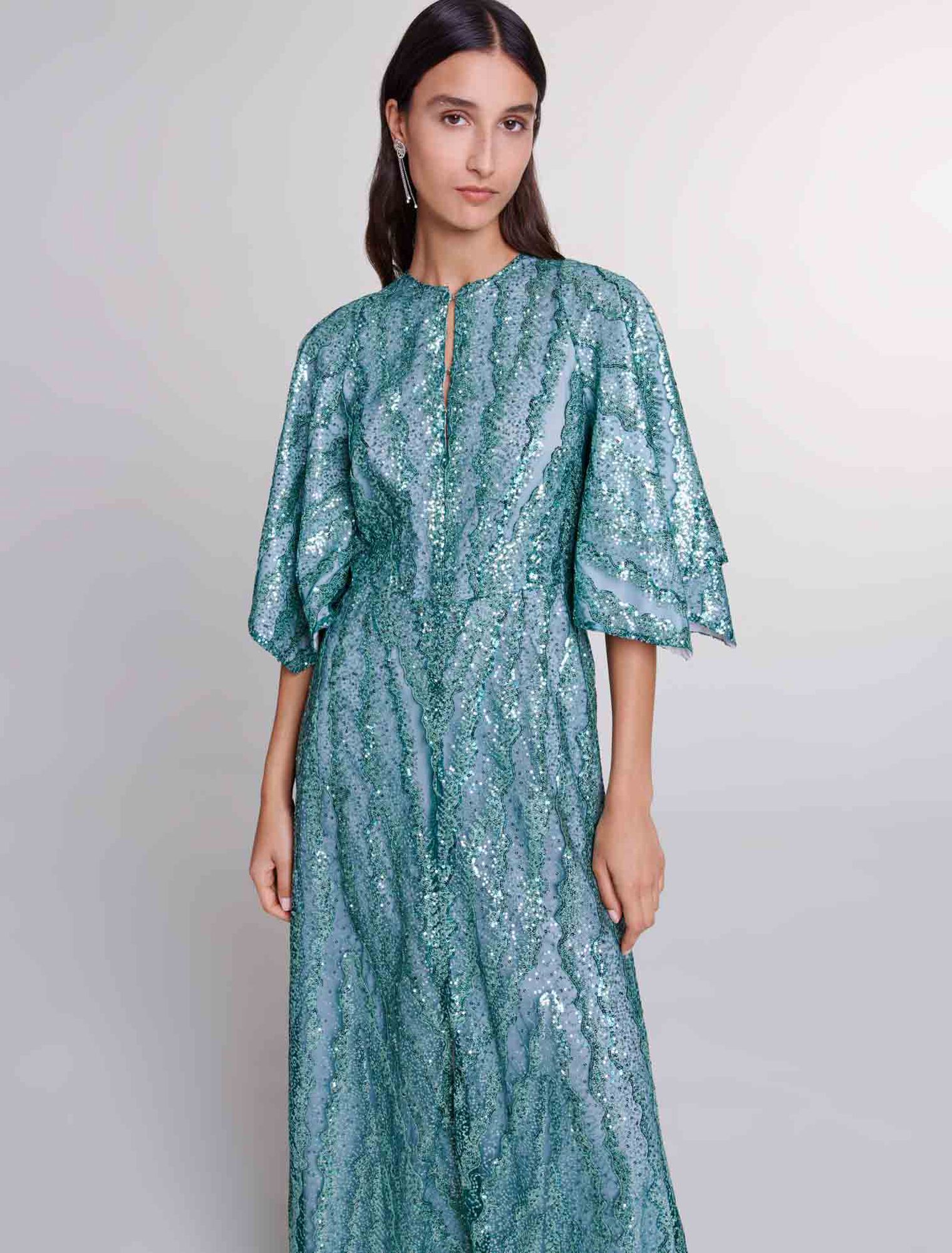 Vestido largo con lentejuelas
