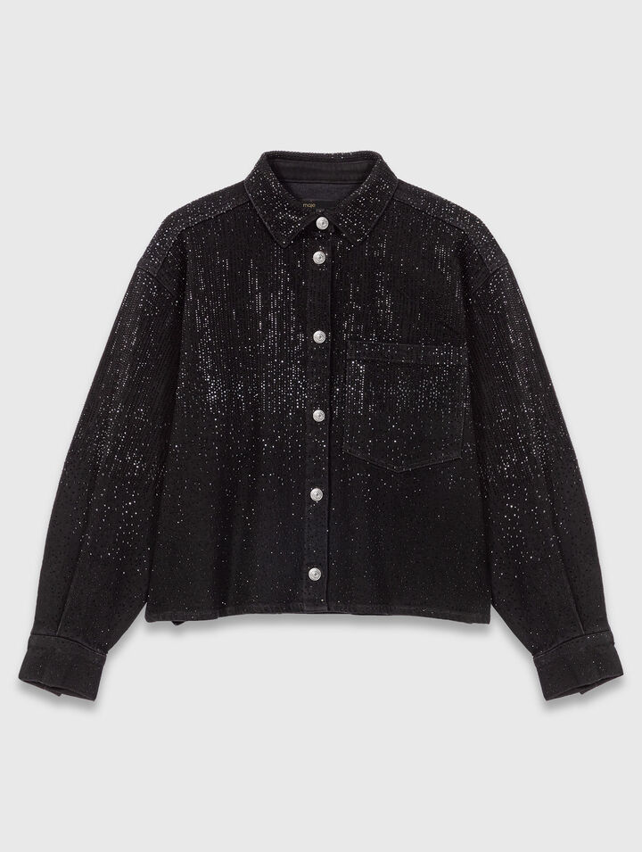 Camisa vaquera con pedrería