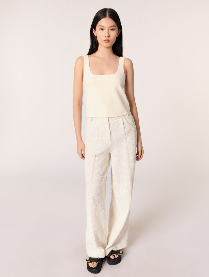 Pantalón ancho de tweed