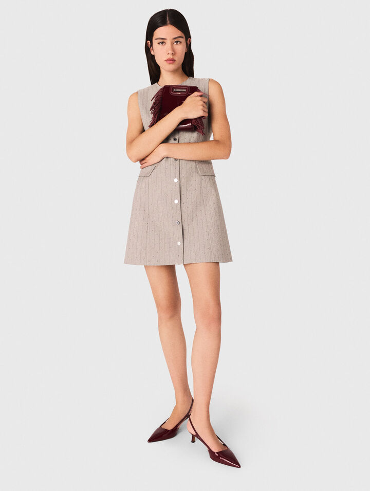 Vestido sastre corto con estrás