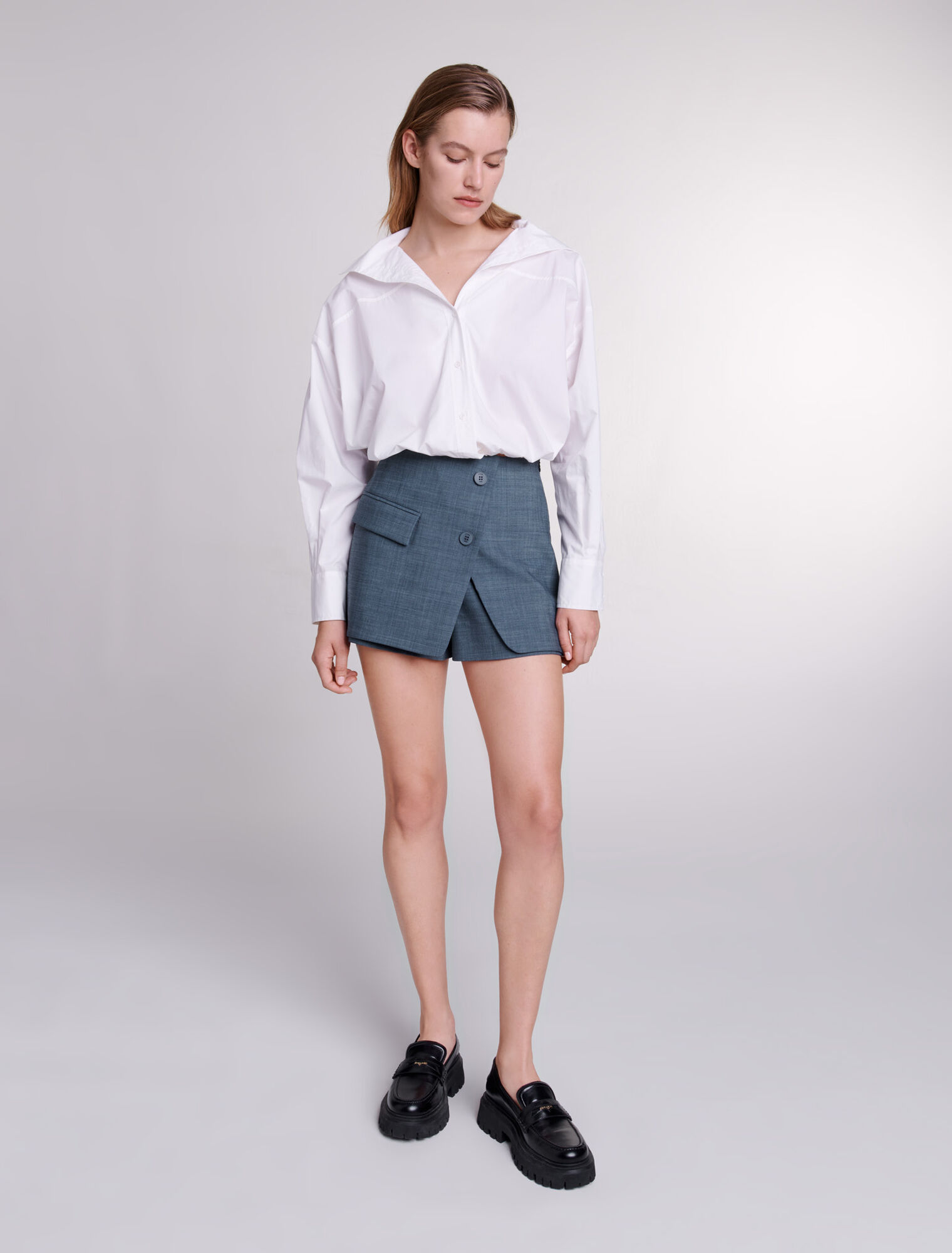 Camisa corta de algodón