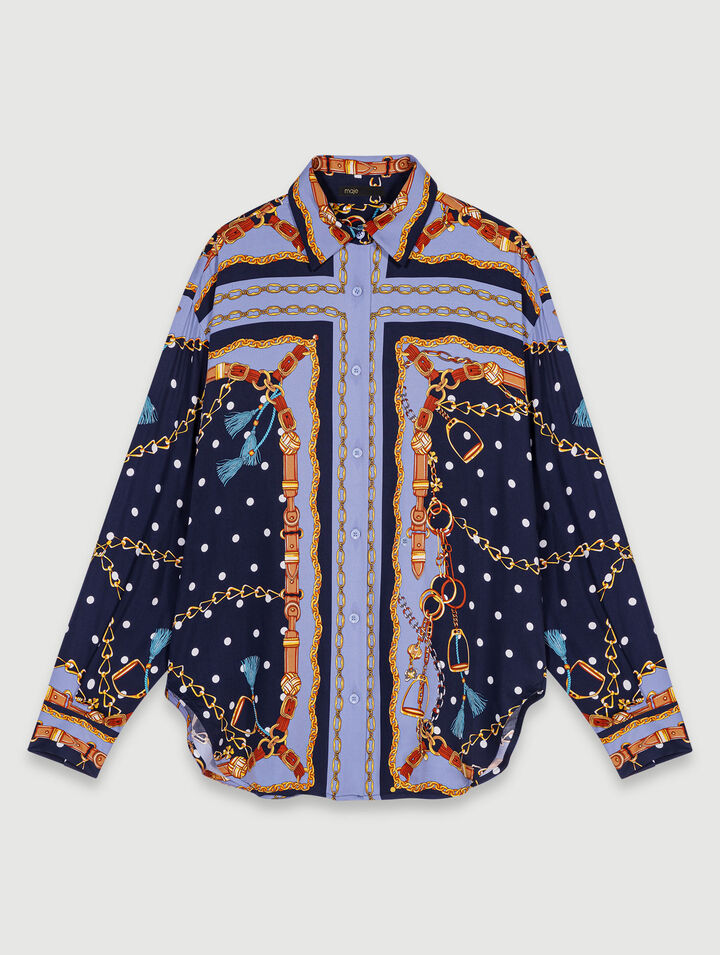 Camisa satinada estampada