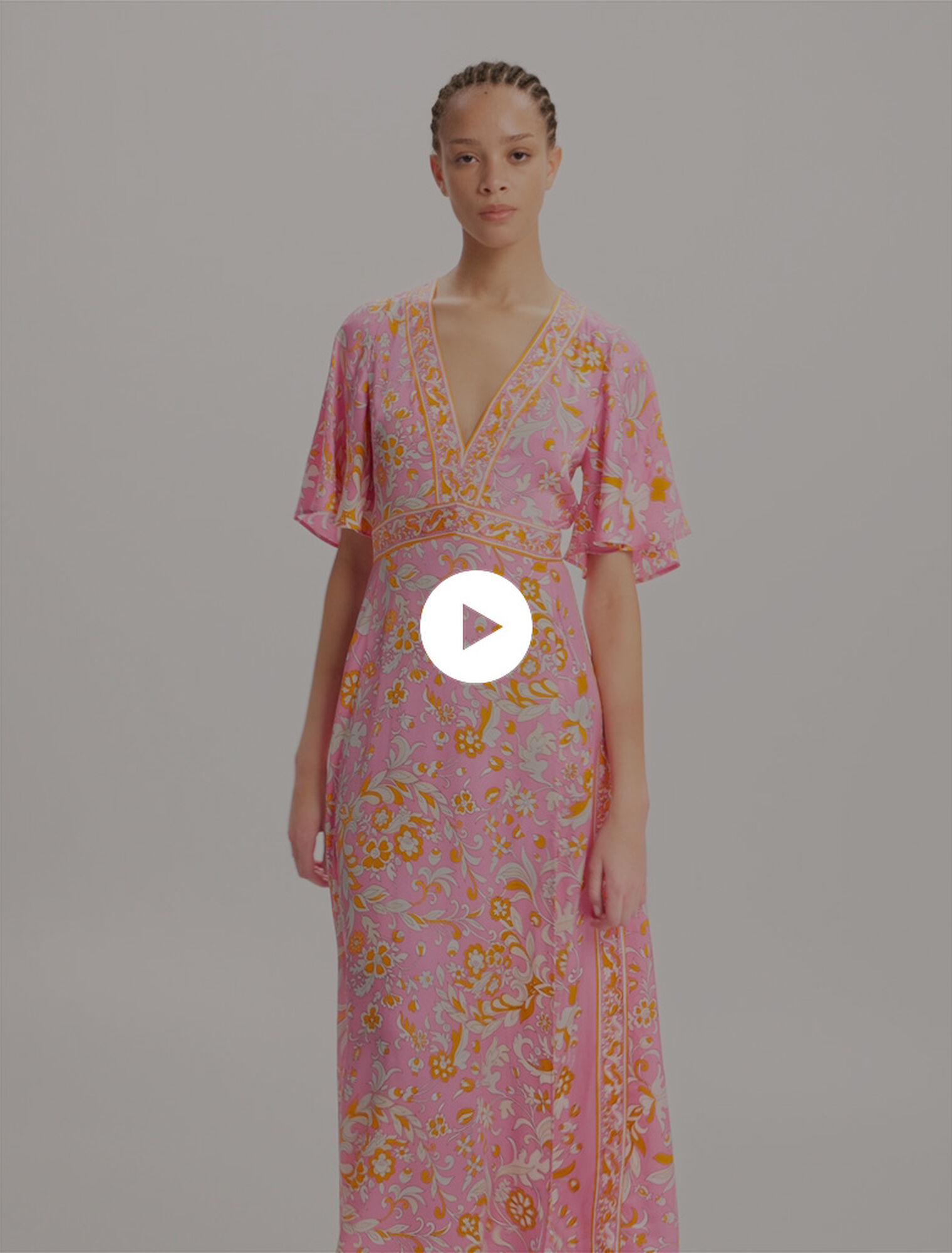 Vestido largo fluido estampado