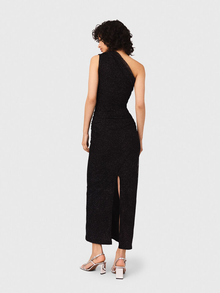 Vestido asimétrico de punto brillante