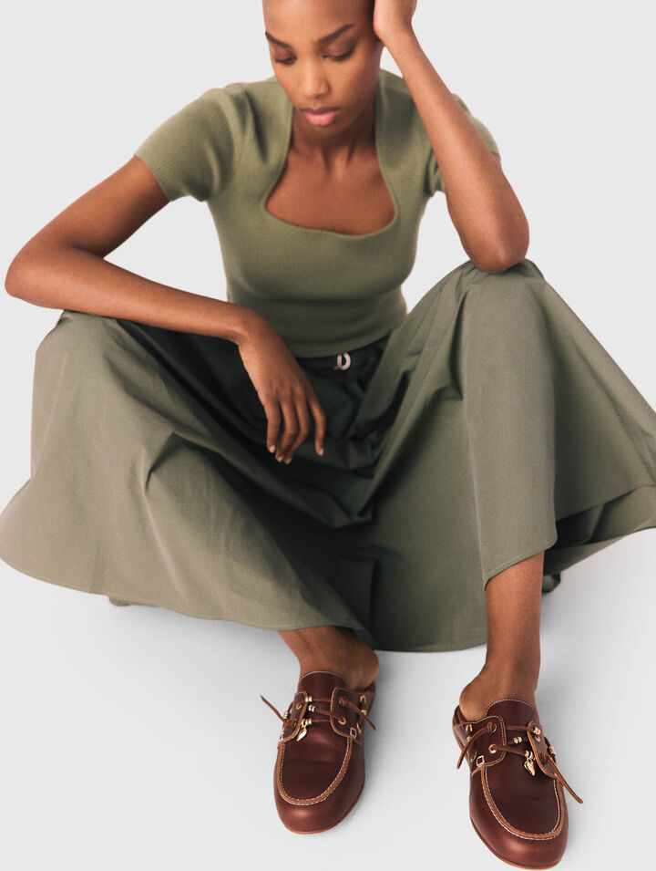 Mule n&aacute;utico de piel