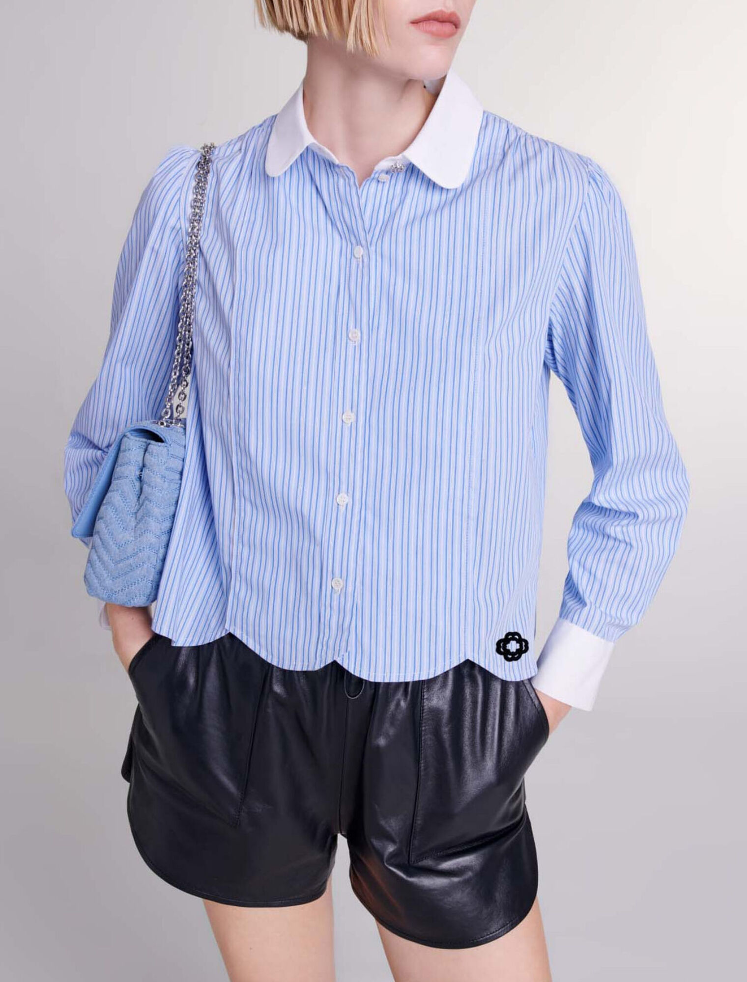 Camisa a rayas en contraste