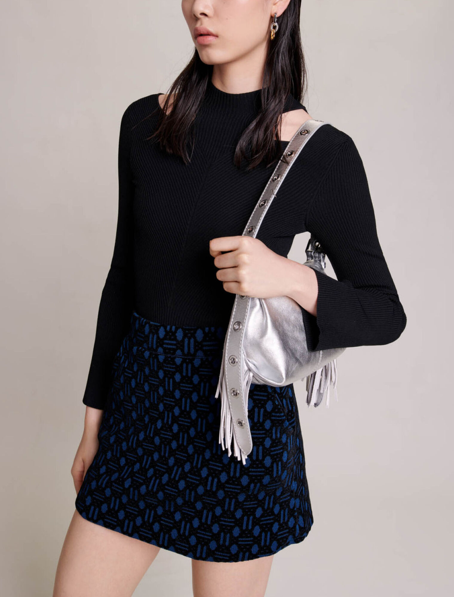 Pantalón corto de terciopelo jacquard
