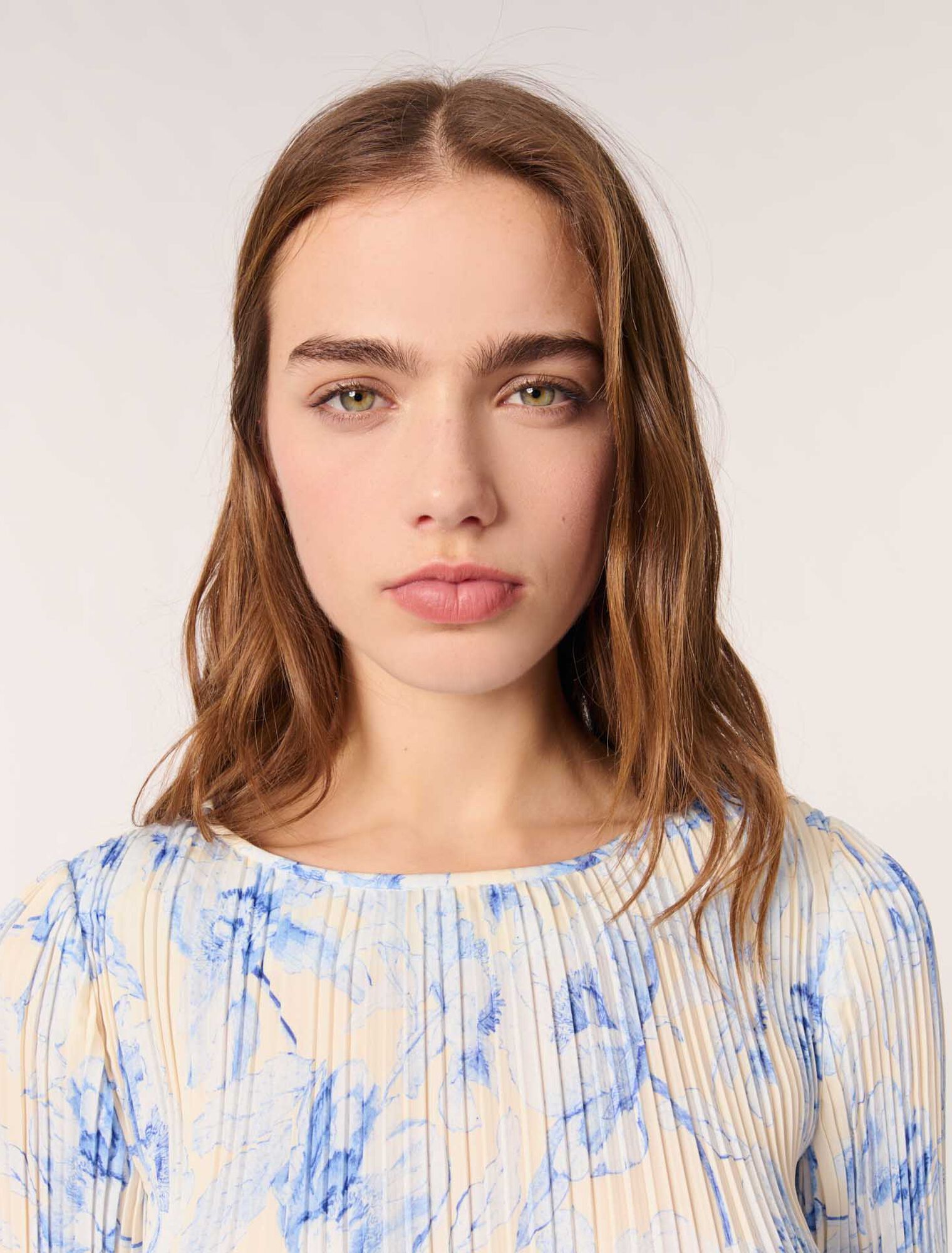 Vestido plisado estampado