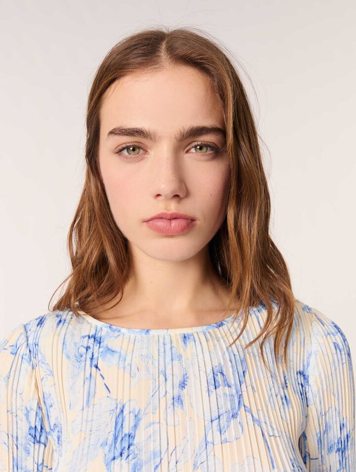 Vestido plisado estampado