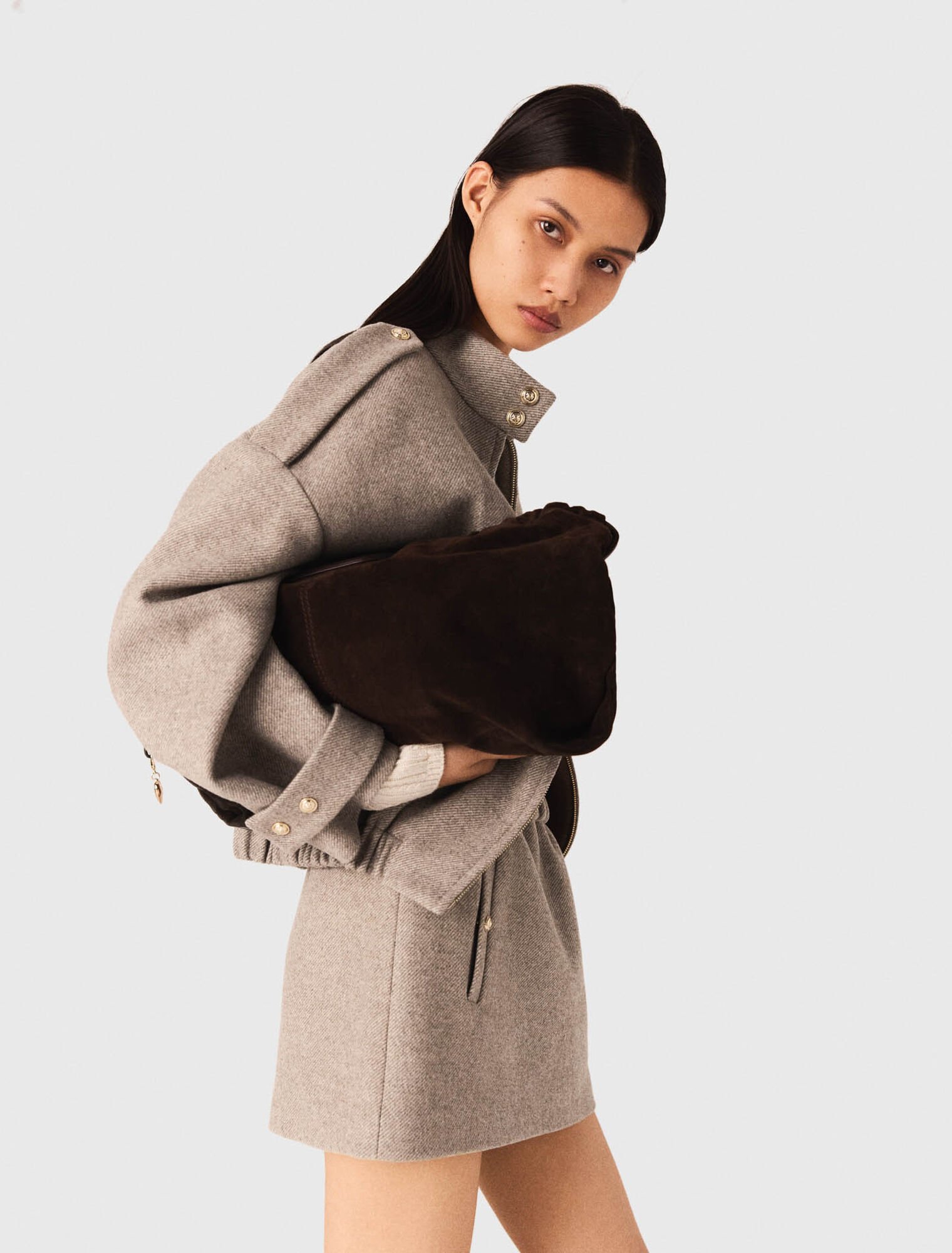 Bolso M tote de piel serraje