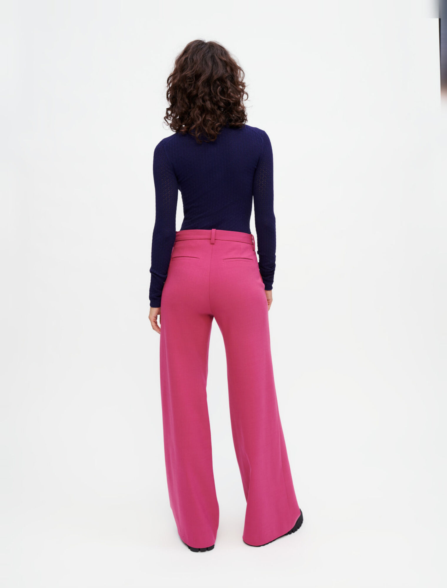 Pantalón sastre stretch pierna ancha