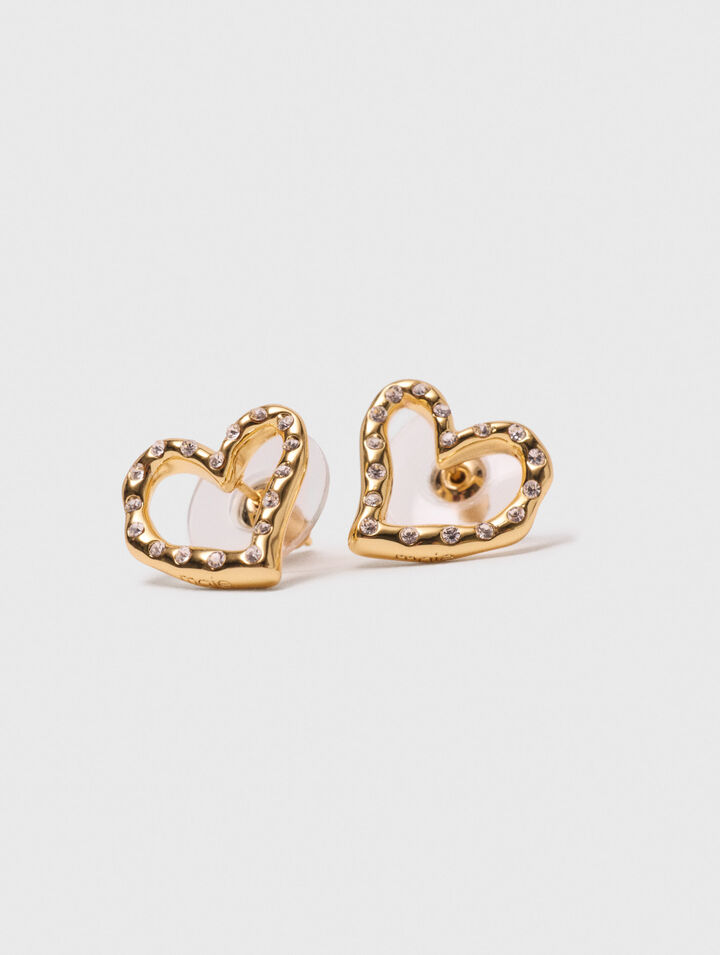 Pendientes de corazón con strass