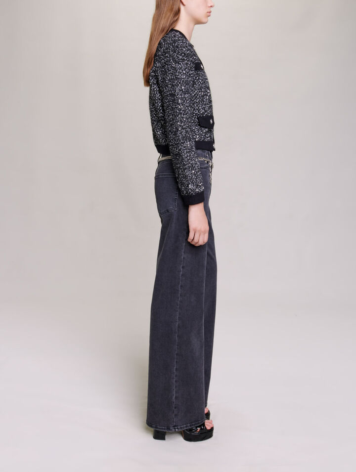Cárdigan corto efecto tweed