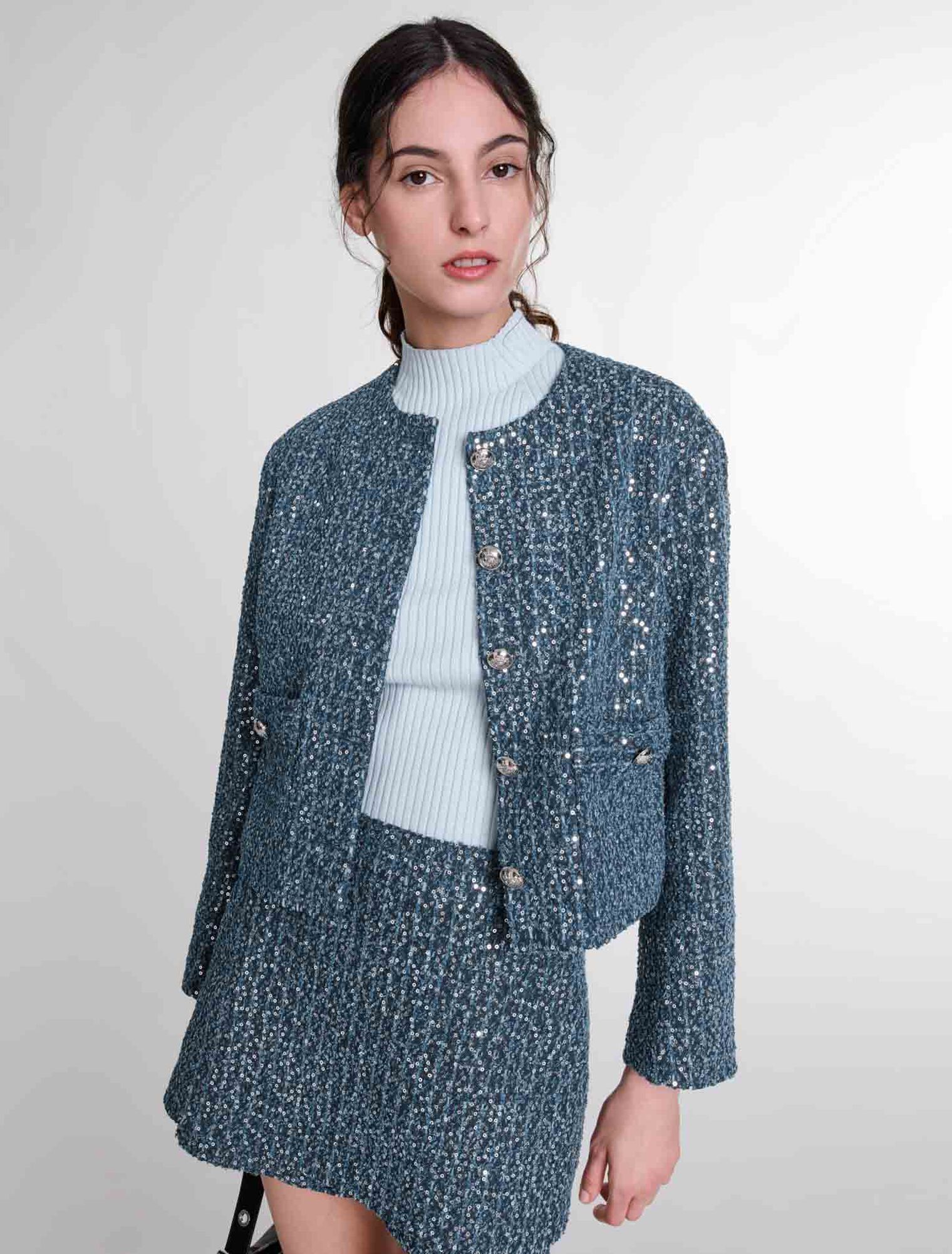 Chaqueta de tweed con lentejuelas