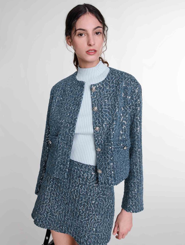 Chaqueta de tweed con lentejuelas