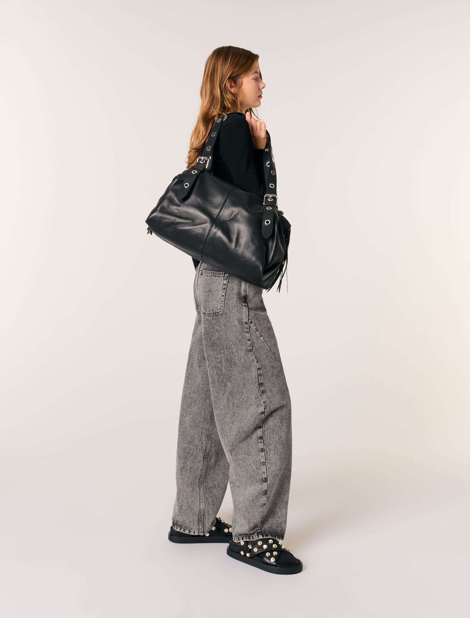 Bolso Miss M XL de cuero liso