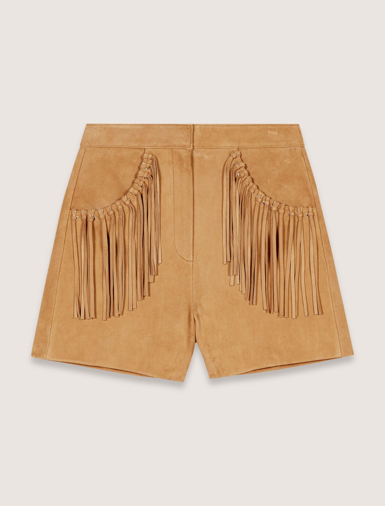 Short con flecos de nobuk