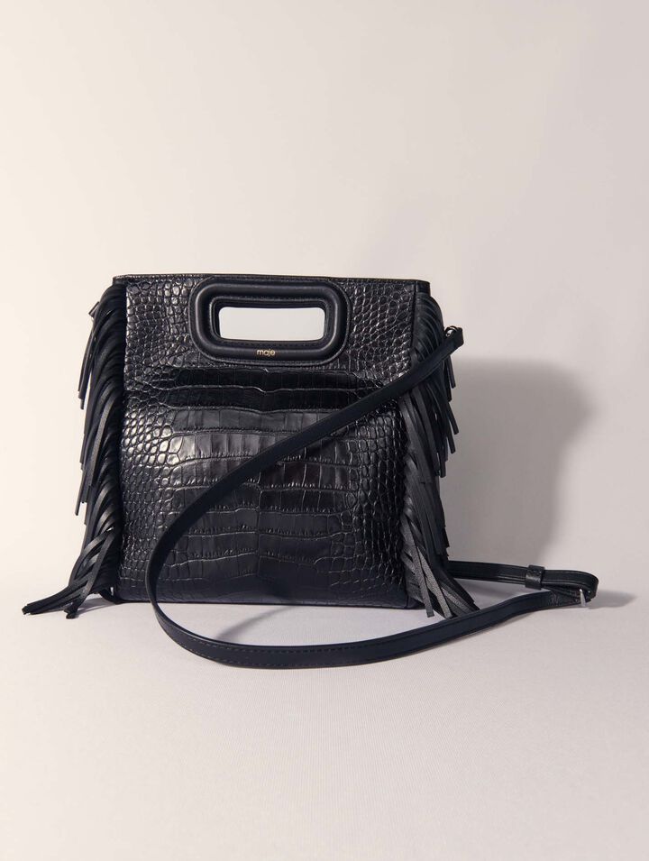 Bolso M de piel efecto cocodrilo