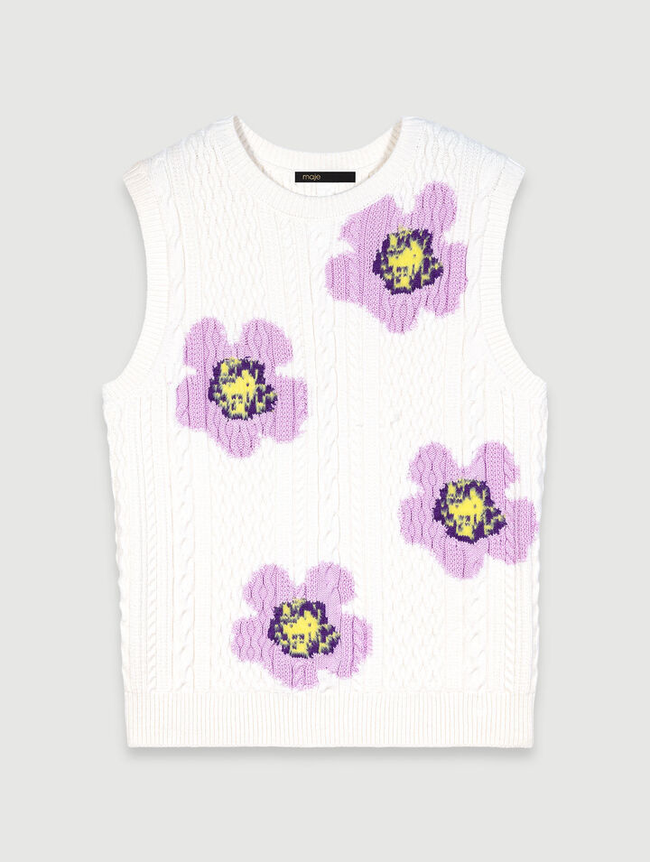 Jersey sin mangas con flores