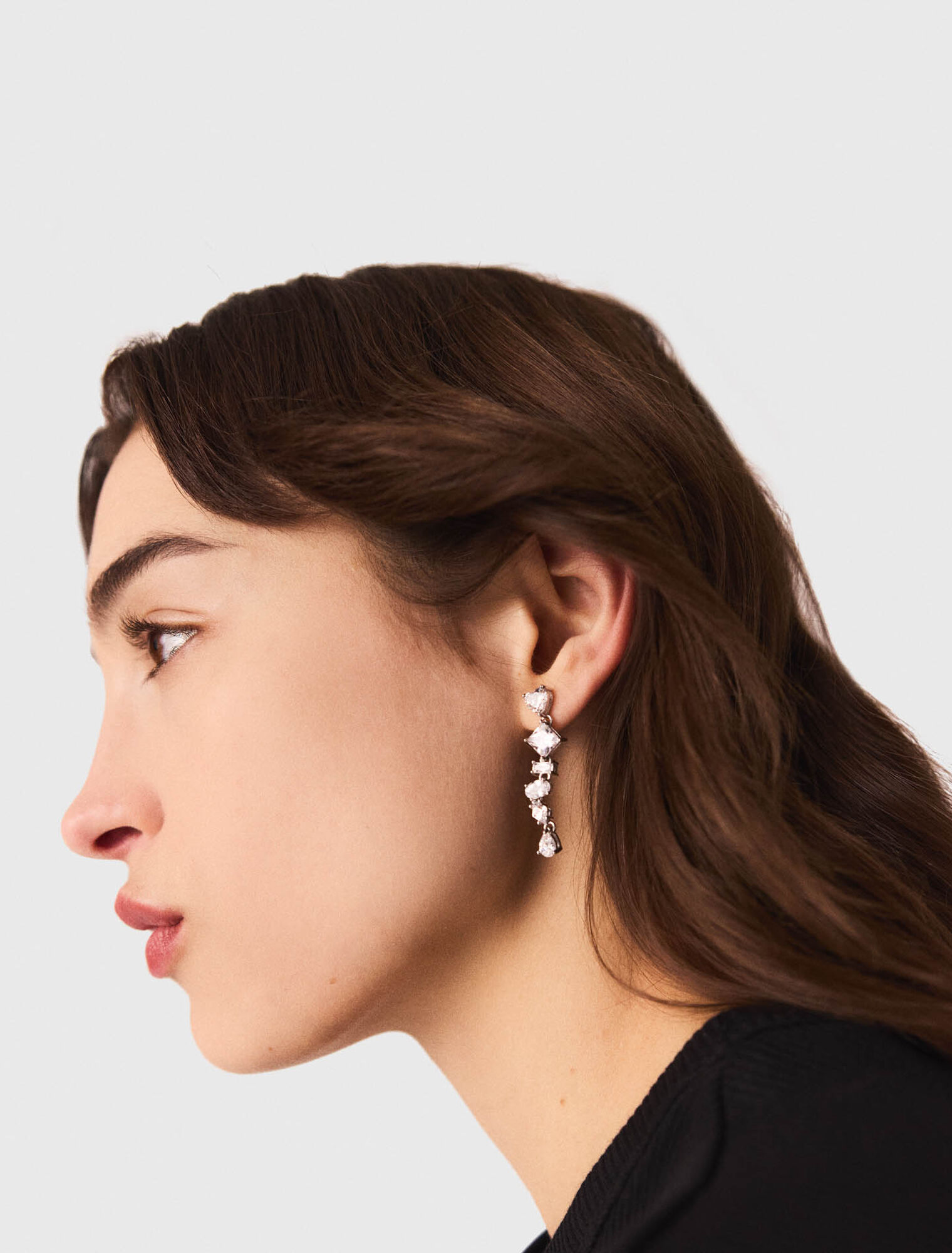 Pendientes de corazón con strass