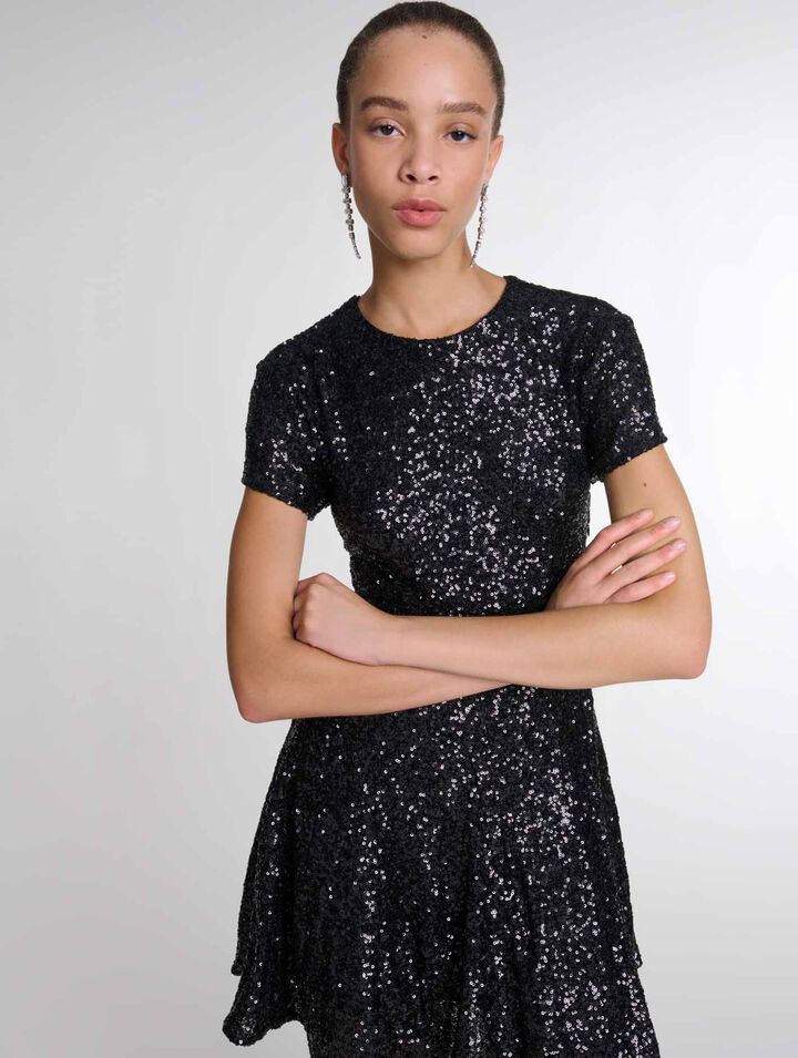 Vestido corto con lentejuelas