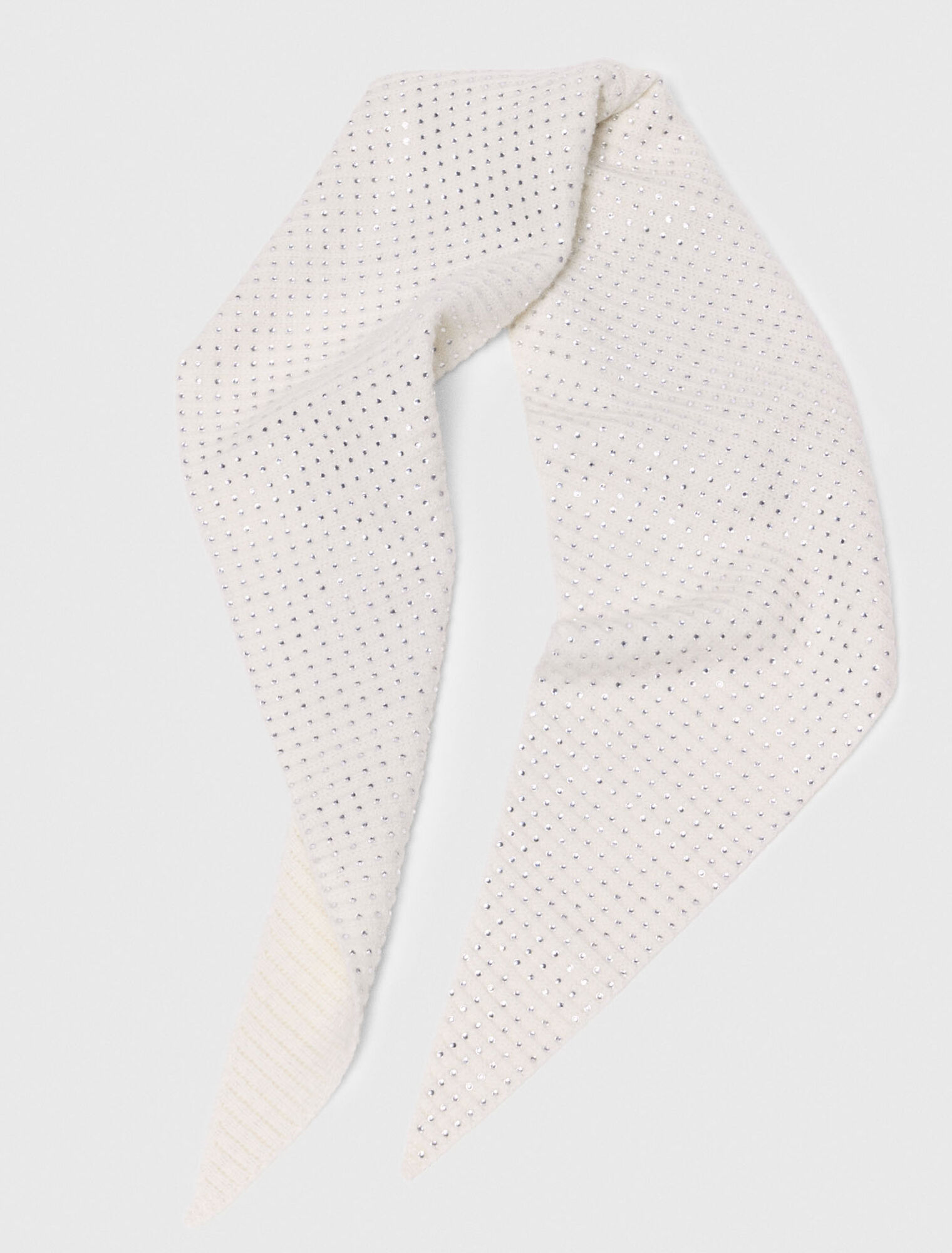Fular triangular de lana con strass