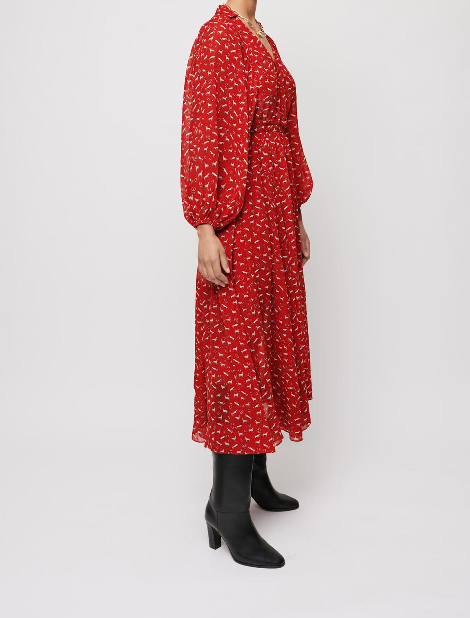 Vestido de gasa con estampado