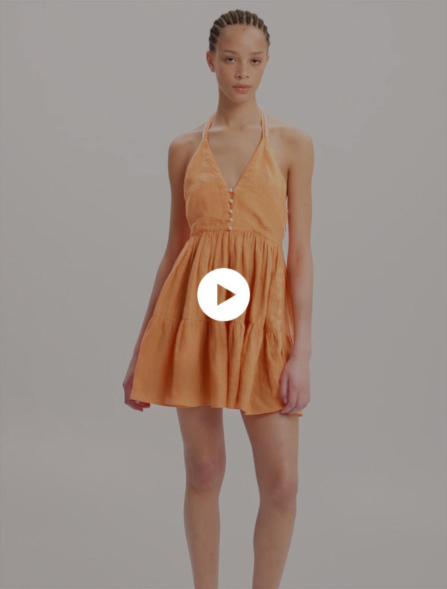 Vestido corto de lino