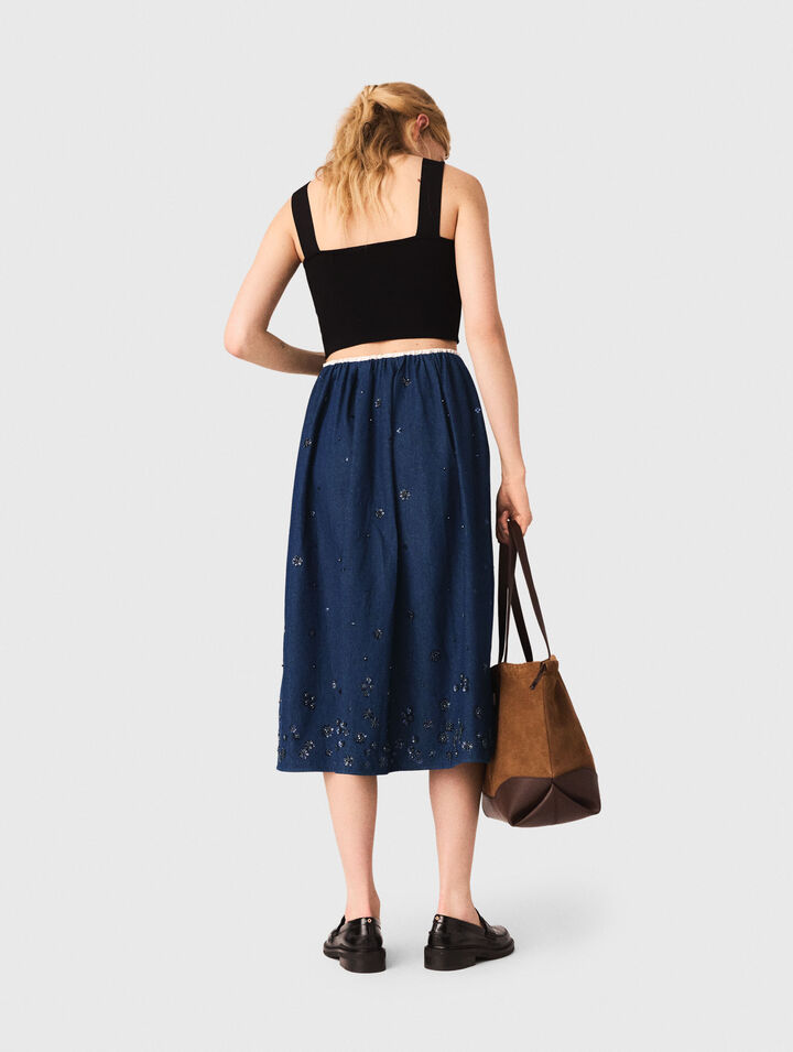 Crop top de punto con tirantes