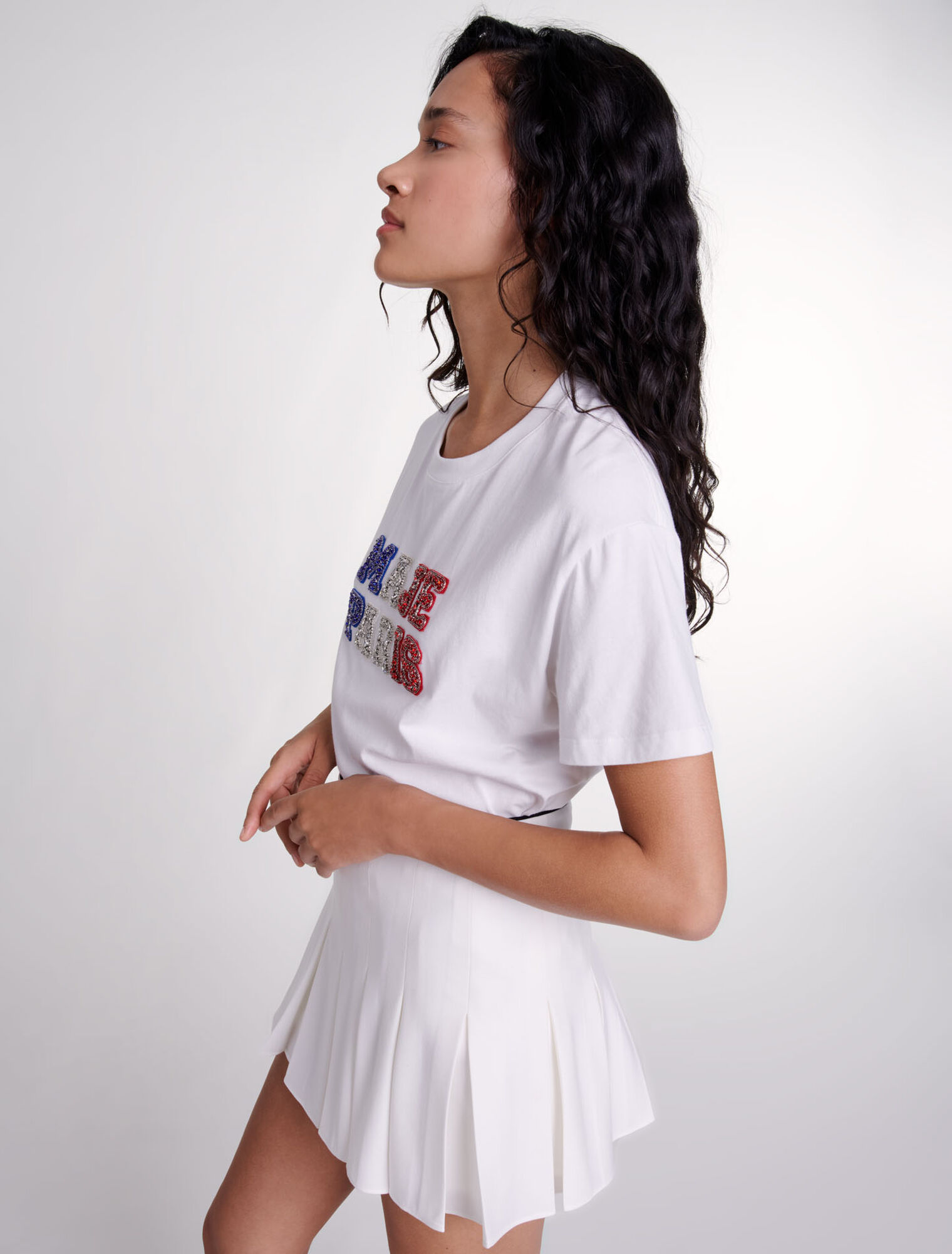 Falda short plisada