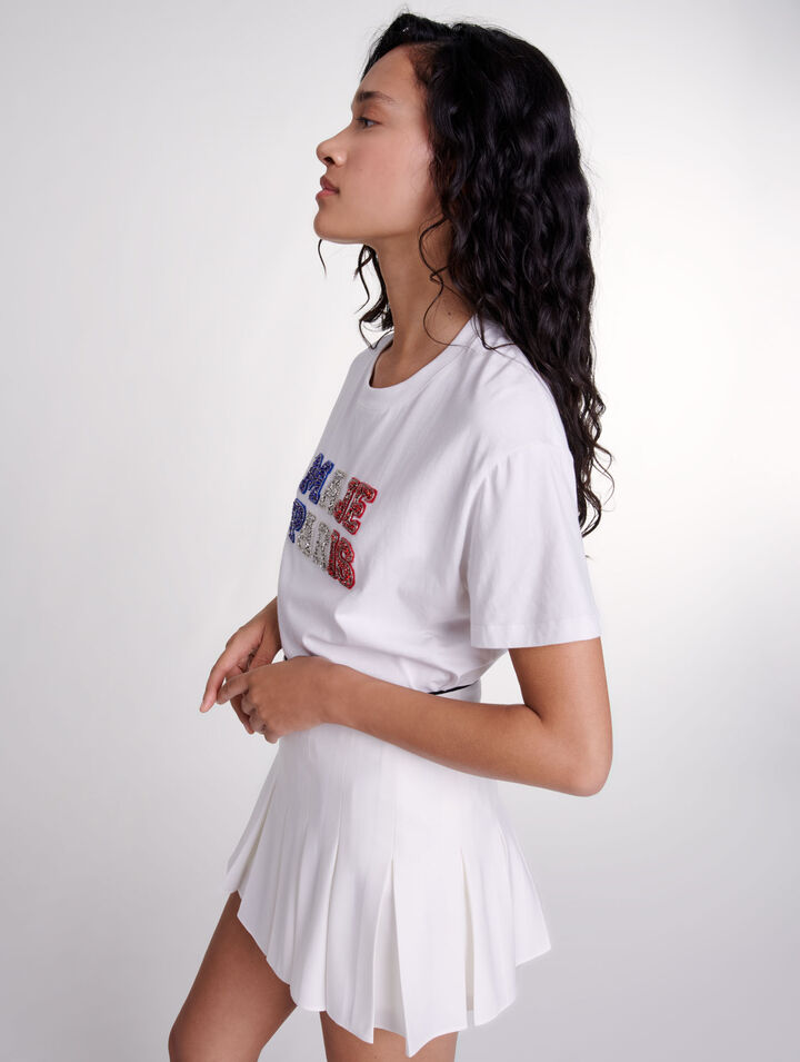 Falda short plisada
