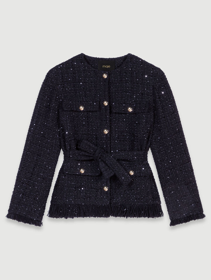 Chaqueta de tweed con lentejuelas