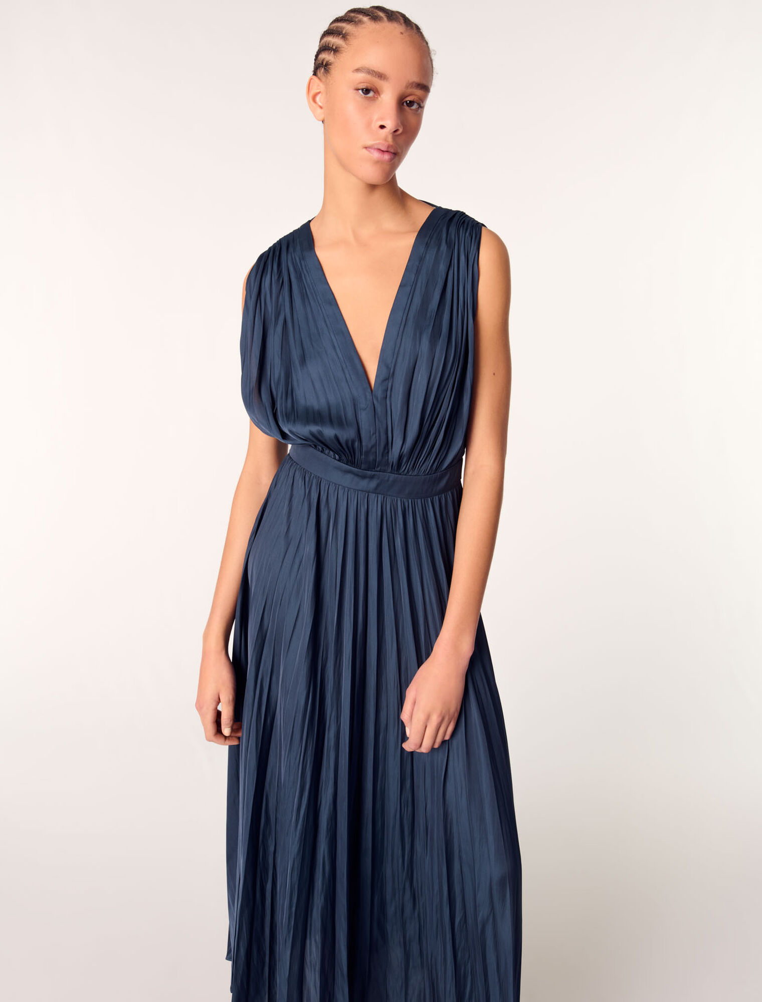 Vestido largo plisado