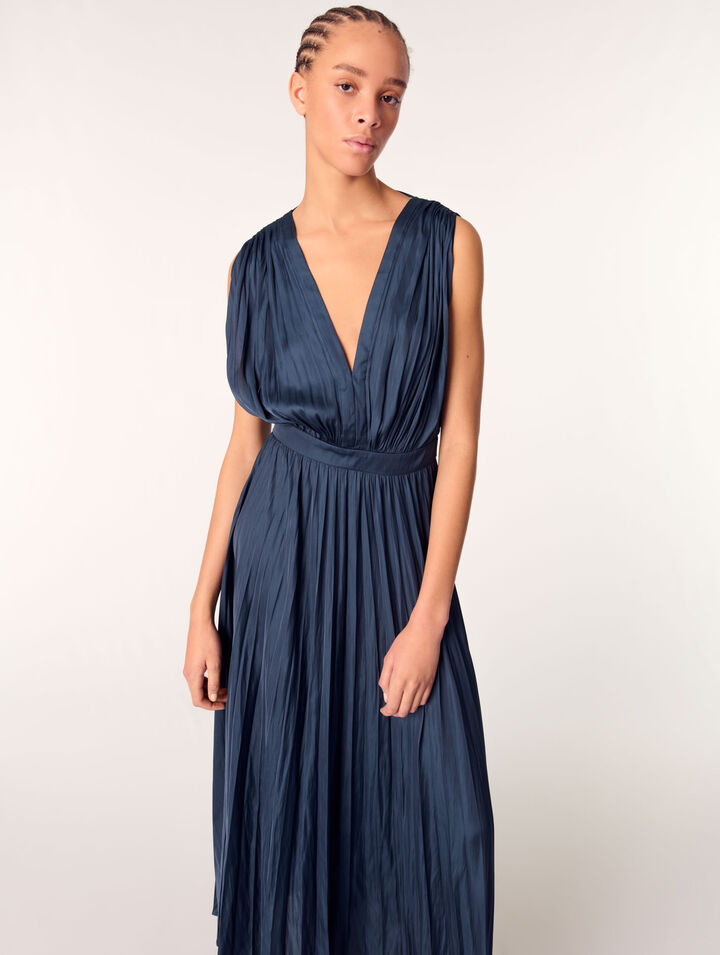 Vestido largo plisado