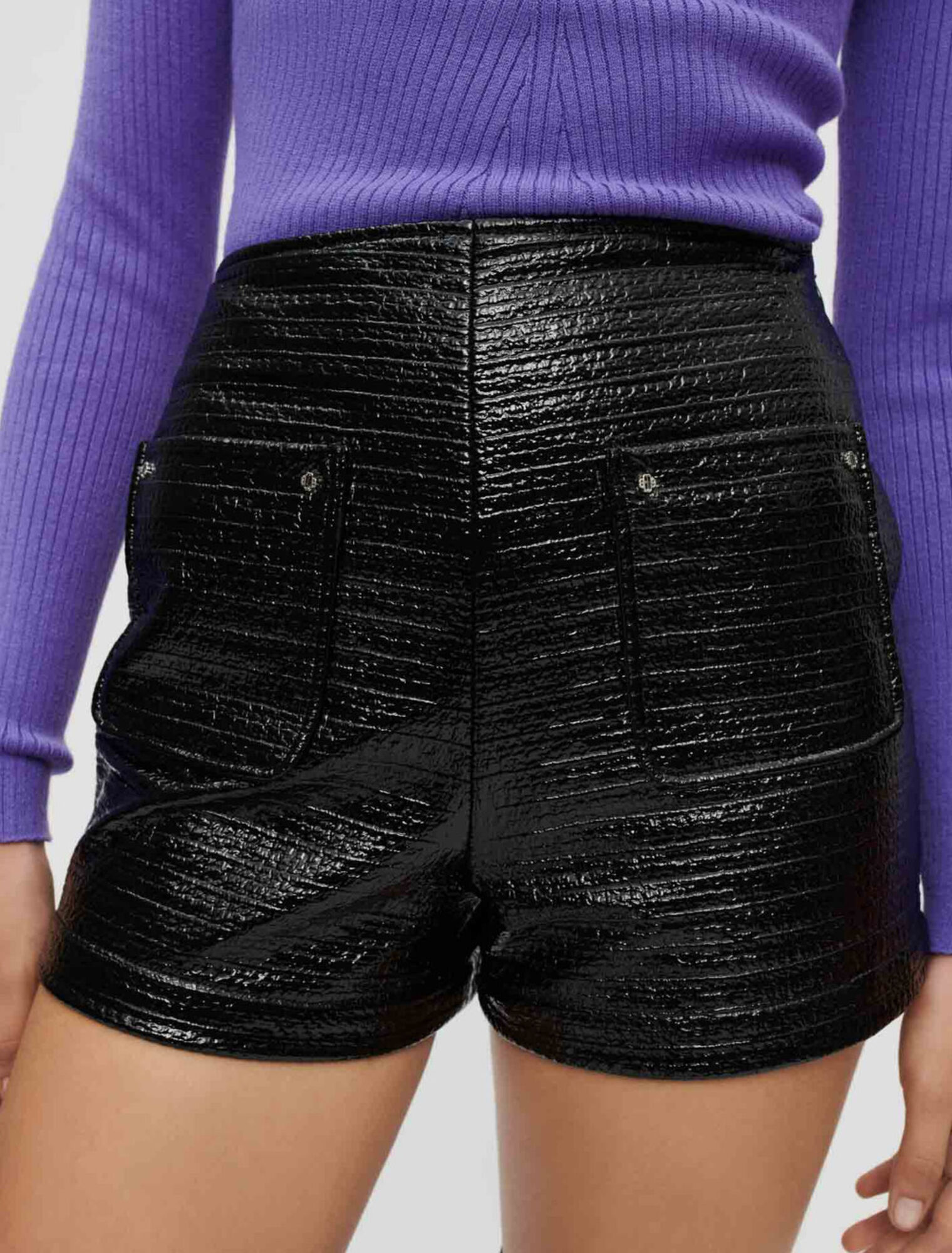 Pantalón corto de tweed repujado