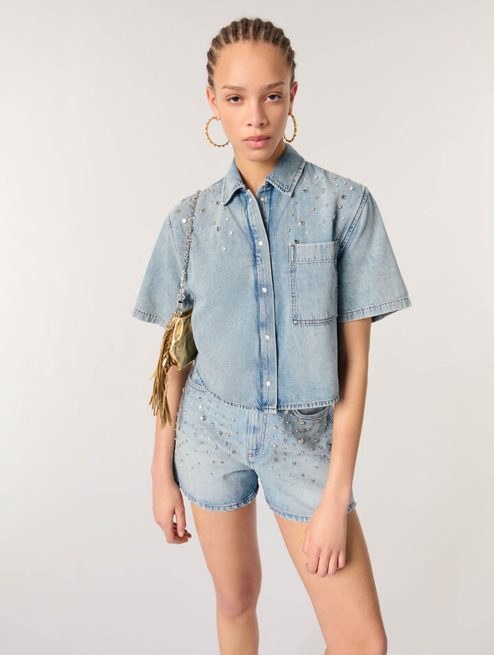 Camisa vaquera con tachuelas