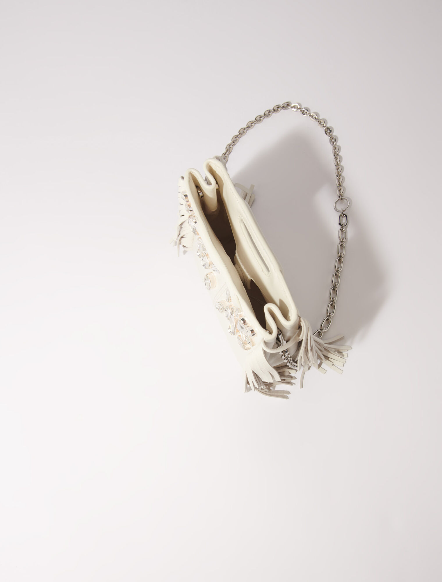 Bolso M mini de cuero con strass