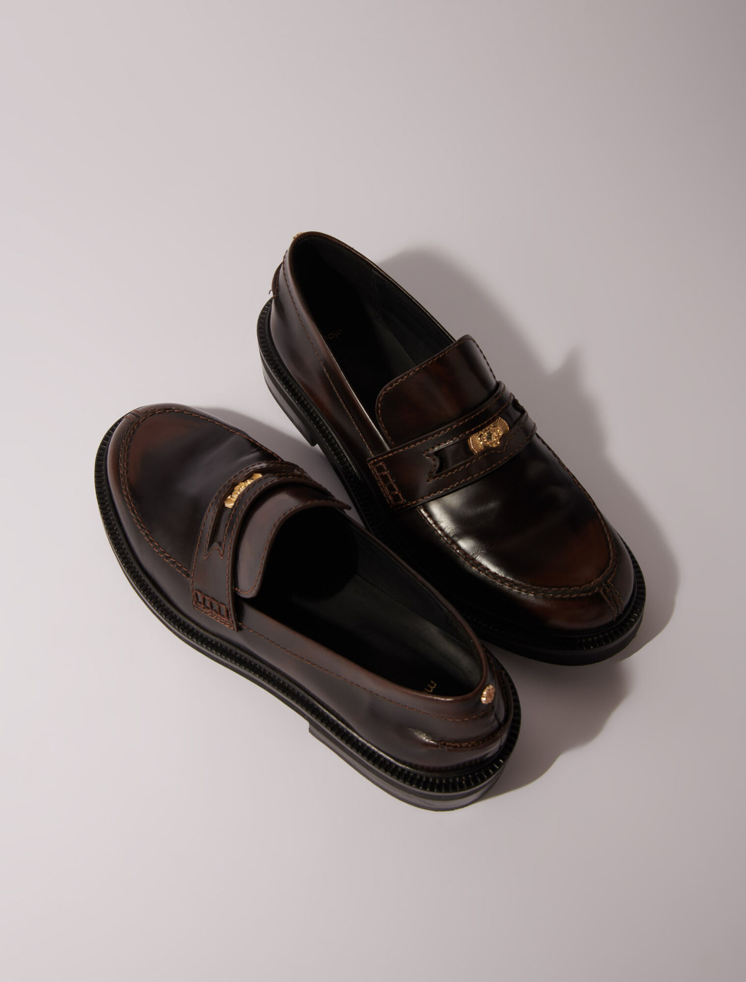 Mocasines de cuero cepillado