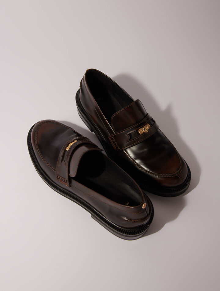 Mocasines de cuero cepillado