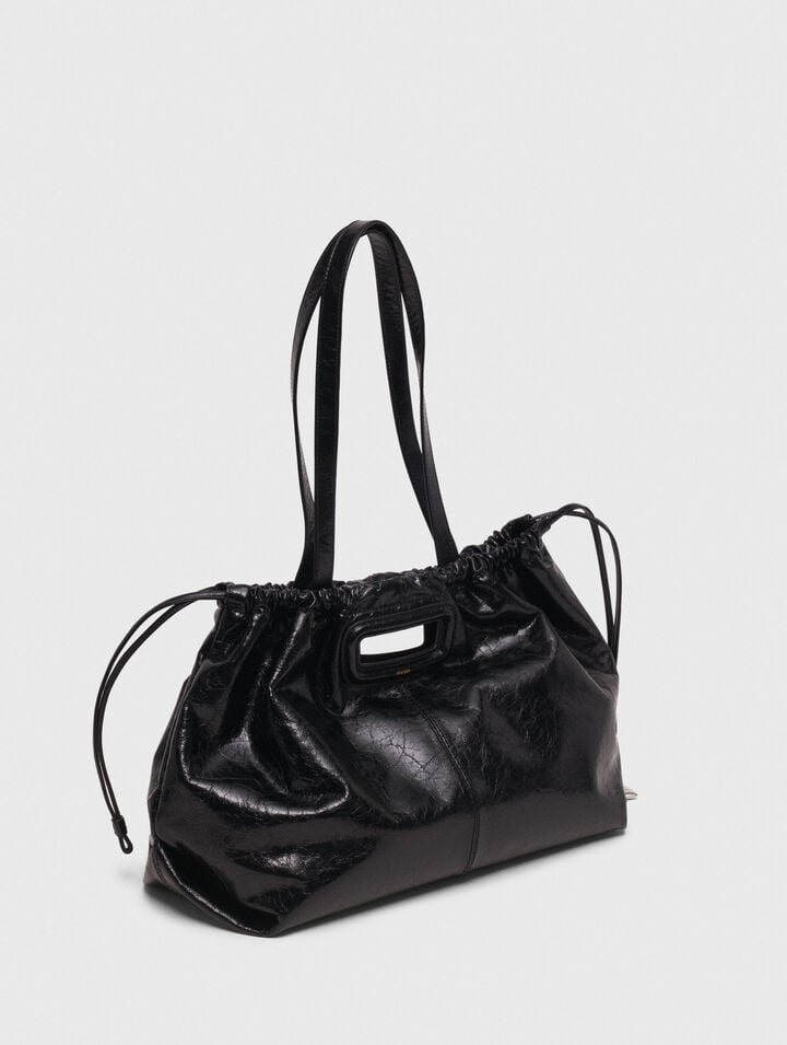 Bolso M Tote de cuero craquelado
