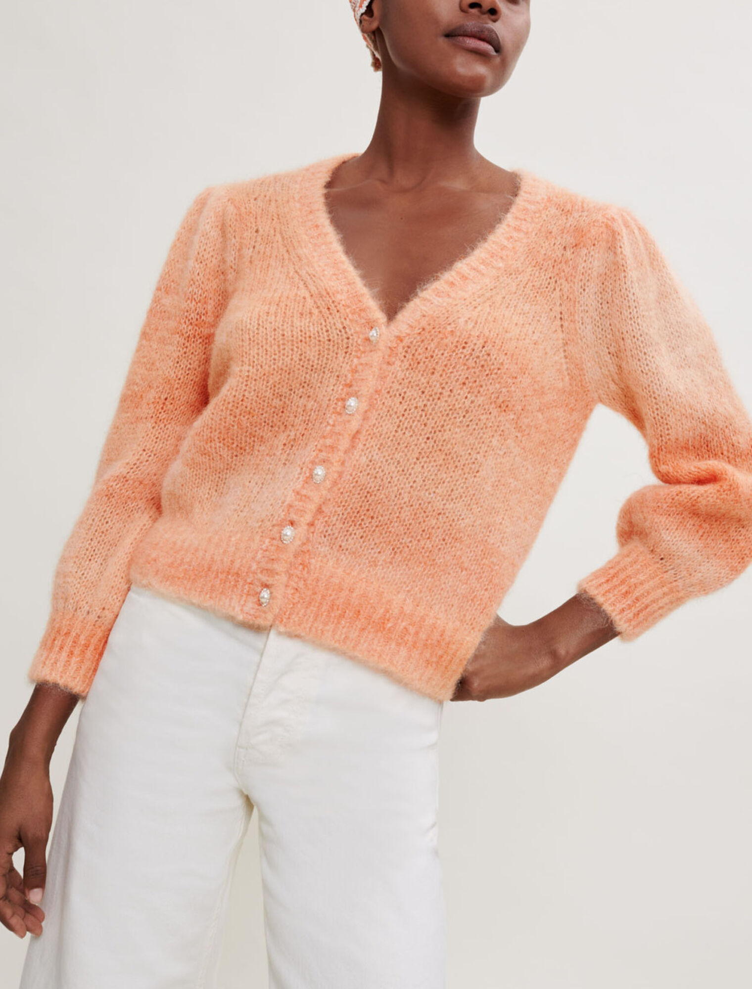 Chaqueta de mohair estampada